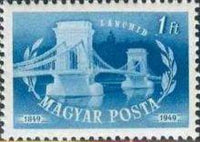 Hungary 1949 Budapest Chain Bridge - Centenary-Stamps-Hungary-StampPhenom