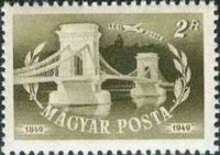 Hungary 1949 Budapest Chain Bridge - Centenary-Stamps-Hungary-StampPhenom