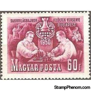 Hungary 1950 Chessplayers-Stamps-Hungary-StampPhenom