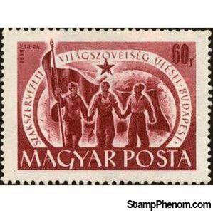 Hungary 1950 Labourers with flag-Stamps-Hungary-StampPhenom