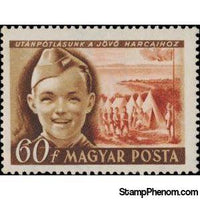 Hungary 1950 Pioneer with tent camp-Stamps-Hungary-StampPhenom