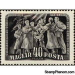Hungary 1950 Soldiers and their families with flags-Stamps-Hungary-StampPhenom