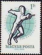 Hungary 1959 24th World Fencing Championship - Budapest-Stamps-Hungary-StampPhenom