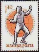 Hungary 1959 24th World Fencing Championship - Budapest-Stamps-Hungary-StampPhenom