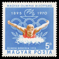 Hungary 1970 Hungarian Olympic Committee - 75th Anniversary, 6 stamps-Stamps-Hungary-StampPhenom