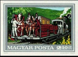 Hungary 1974 Freight train, 1874 - Horse (Equus ferus caballus)-Stamps-Hungary-Mint-StampPhenom