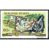 Hungary 1975 Dr. Schweitzer and a patient-Stamps-Hungary-Mint-StampPhenom