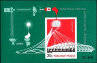 Hungary 1976 Summer Olympics, Montreal 1976 Souvenir Sheet-Stamps-Hungary-Mint-StampPhenom