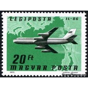 Hungary 1977 Iluyshin II-86 (Aeroflot) over Northeast Asia-Stamps-Hungary-Mint-StampPhenom