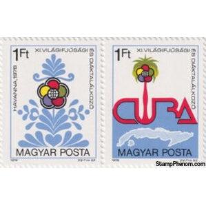 Hungary 1978 11th World Youth Festival, Havana - Se-tenant Pair-Stamps-Hungary-StampPhenom