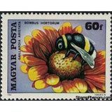 Hungary 1980 Garden Bumblebee (Bombus hortorum), Blanket Flower (Gaillard-Stamps-Hungary-Mint-StampPhenom