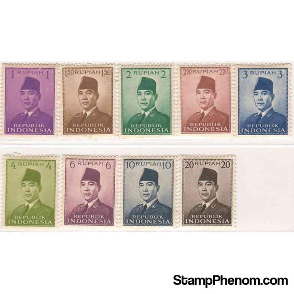 Indonesia 1951 President Sukarno(2)-Stamps-Indonesia-StampPhenom