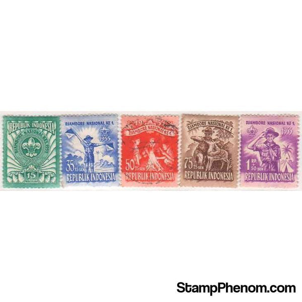 Indonesia 1955 National Scout Jamboree-Stamps-Indonesia-StampPhenom
