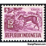 Indonesia 1956 Lesser Malay Chevrotain (Kantjil)-Stamps-Indonesia-Mint-StampPhenom