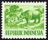 Indonesia 1956 Sumatran Rhinoceros (Dicerorhinus sumatrensis)-Stamps-Indonesia-Mint-StampPhenom