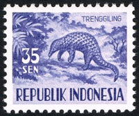 Indonesia 1956 Sunda Pangolin (Manis javanica)-Stamps-Indonesia-Mint-StampPhenom