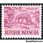 Indonesia 1956 Sunda Pangolin (Manis javanica)-Stamps-Indonesia-Mint-StampPhenom