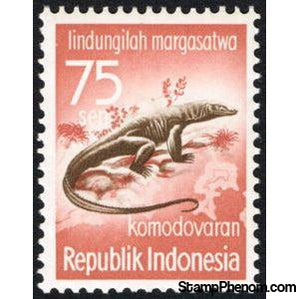 Indonesia 1959 Komodo Dragon (Varanus komodoensis)-Stamps-Indonesia-Mint-StampPhenom