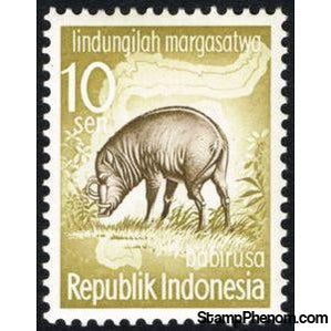 Indonesia 1959 North Sulawesi Babirusa (Babyrousa celebensis)-Stamps-Indonesia-Mint-StampPhenom