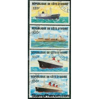 Ivory Coast Ships , 4 stamps