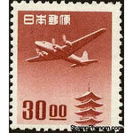Japan 1951 Douglas DC-4 over the Horyu-ji Pagoda, Nara 30.00¥-Stamps-Japan-Mint-StampPhenom