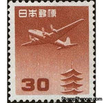 Japan 1952 Douglas DC-4 over the Horyu-ji Pagoda, Nara 30¥-Stamps-Japan-Mint-StampPhenom