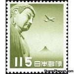 Japan 1953 Great Buddha of Kamakura - Olive green-Stamps-Japan-Mint-StampPhenom