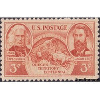 United States of America 1948 John McLoughlin, Jason Lee and Wagon on Oregon Trail