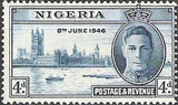 Nigeria 1946 King George VI and Houses of Parliament, London-Nigeria-StampPhenom