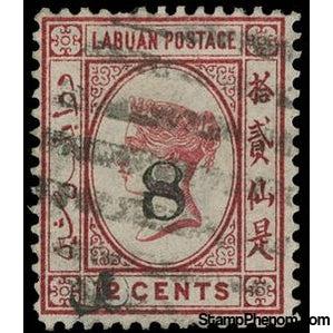 Labuan 1880 Surcharged with two "8" one upright one sideways-Stamps-Labuan-StampPhenom