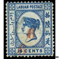 Labuan 1880 Surcharged with two upright "6" in red-Stamps-Labuan-StampPhenom