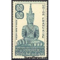 Laos 1953 Meditating Buddha Statue-Stamps-Laos-Mint-StampPhenom