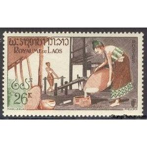 Laos 1957 Rice Polishing-Stamps-Laos-Mint-StampPhenom