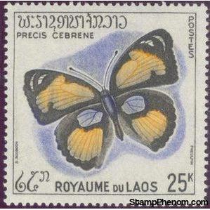 Laos 1965 Yellow Pansy (Precis cebrene)-Stamps-Laos-Mint-StampPhenom