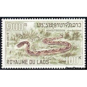 Laos 1967 Malayan Pit Viper (Agkistrodon rhodostoma)-Stamps-Laos-Mint-StampPhenom