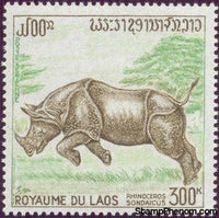 Laos 1971 Javan Rhinoceros (Rhinoceros sondaicus)-Stamps-Laos-Mint-StampPhenom