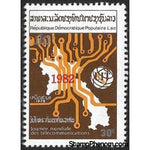 Laos 1982 11th World Telecommunications Day - Overprint 1982-Stamps-Laos-Mint-StampPhenom