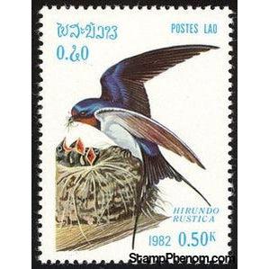 Laos 1982 Barn Swallow (Hirundo rustica)-Stamps-Laos-Mint-StampPhenom