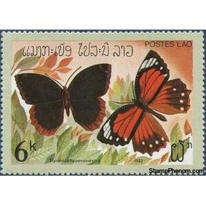 Laos 1982 Common Palmfly (Elymnias hypermnestra)-Stamps-Laos-Mint-StampPhenom