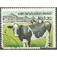 Laos 1982 Cow (Bos primigenius taurus)-Stamps-Laos-Mint-StampPhenom