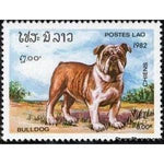 Laos 1982 English Bulldog (Canis lupus familiaris)-Stamps-Laos-Mint-StampPhenom