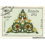 Laos 1984 Floral pattern-Stamps-Laos-Mint-StampPhenom