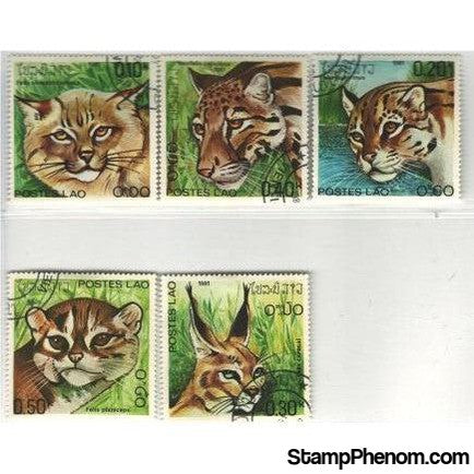 Laos Cats , 5 stamps