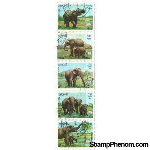 Laos Elephants , 5 stamps