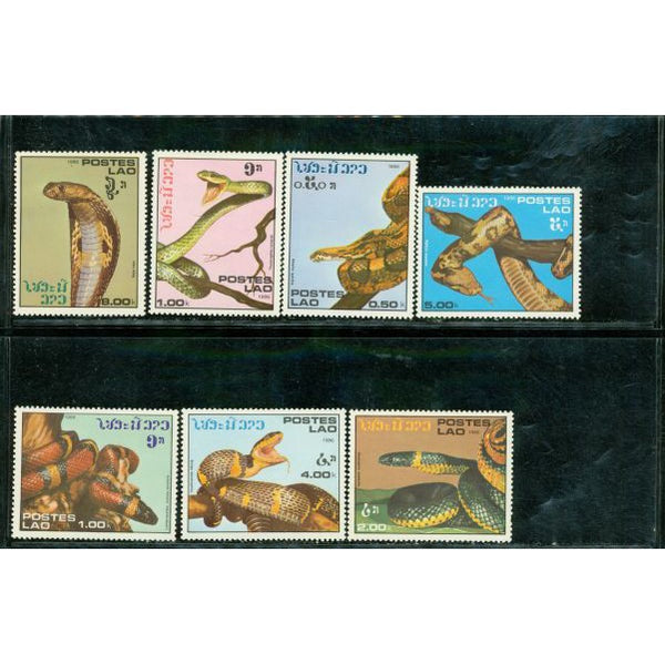 Laos Snakes , 7 stamps