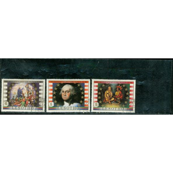 Lesotho USA President George Washington , 3 stamps