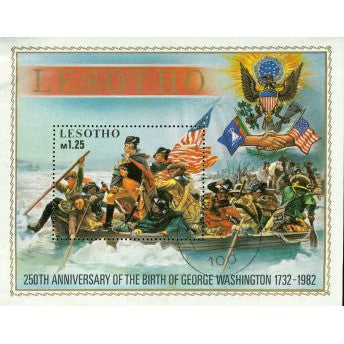 Lesotho United States President Washington , 1 souvenir sheet