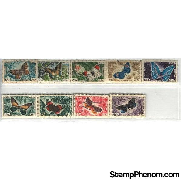 Liban Butterflies , 9 stamps