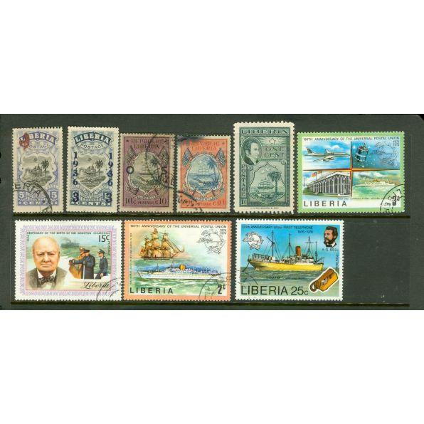 Liberia Lot , 9 stamps