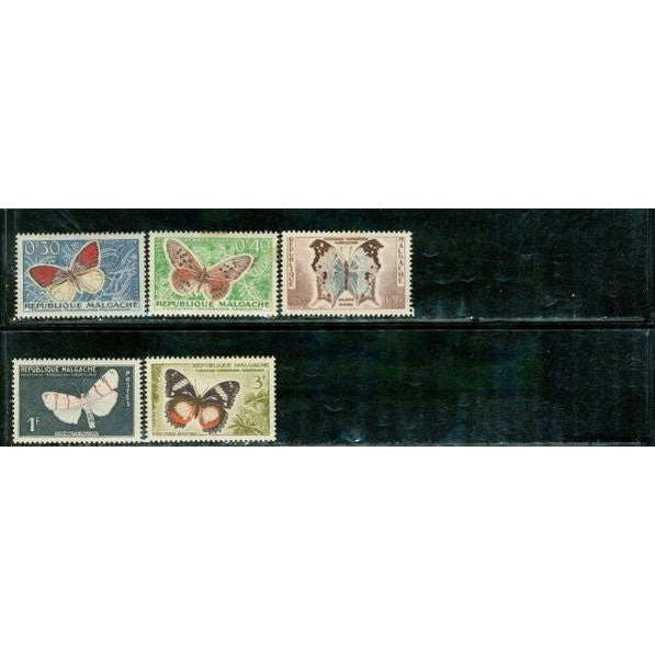 Malagasy Butterflies , 5 stamps